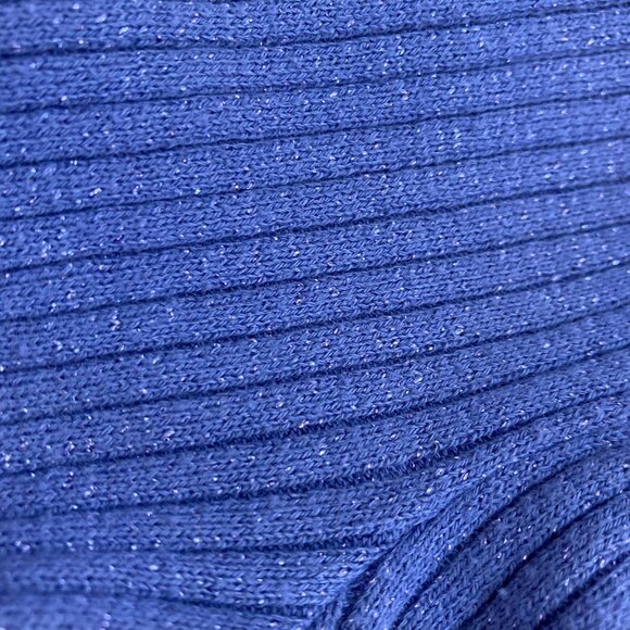 Janie and Jack Periwinkle Ribbed Puff Sleeve Mock Neck Top - Girls 5 - Picture 4 of 5